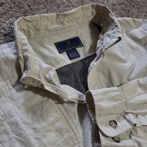 VINTAGE Beretta Shooting Shirt Men's Large Long Sleeve Tan Button Down Vented